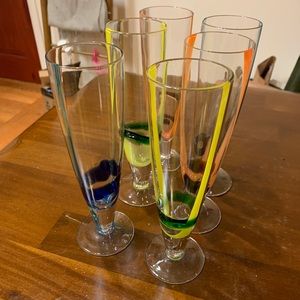 Champagne flutes glasses set of 6